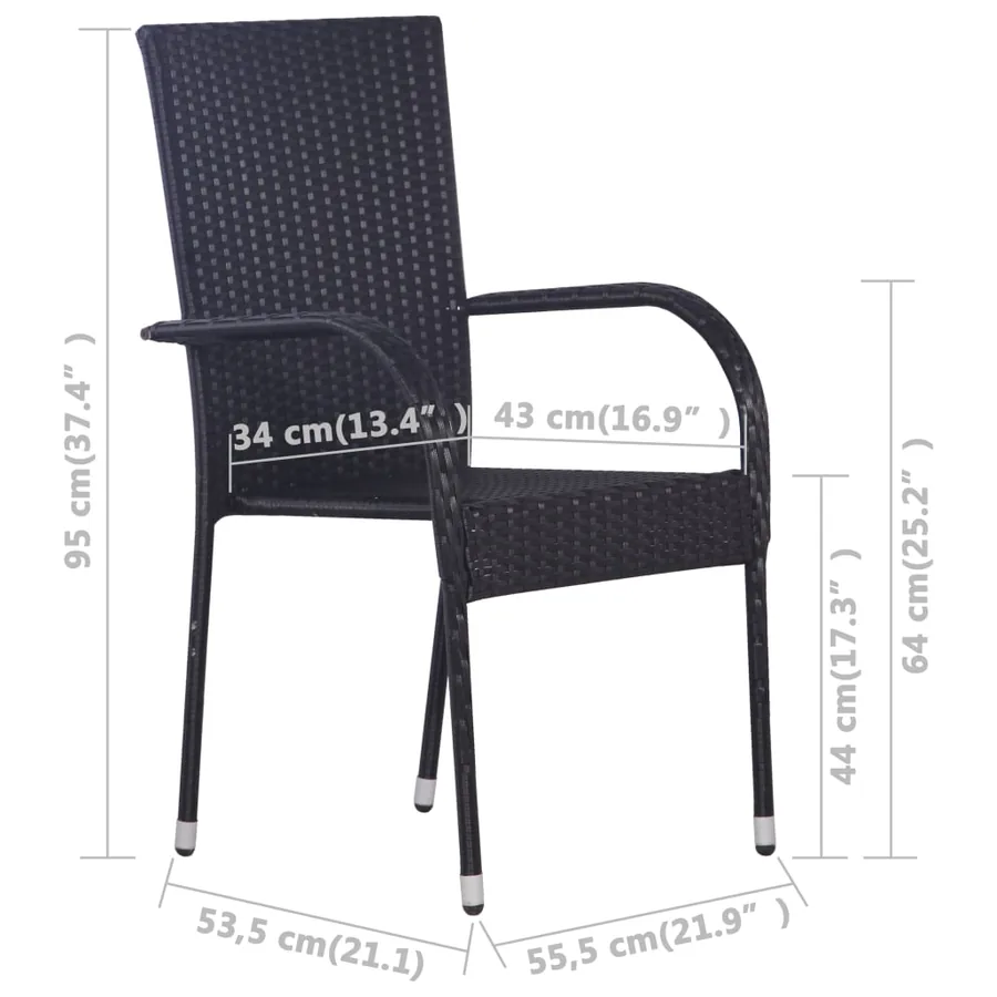 Ensemble à manger de jardin 5 pcs Noir - 9