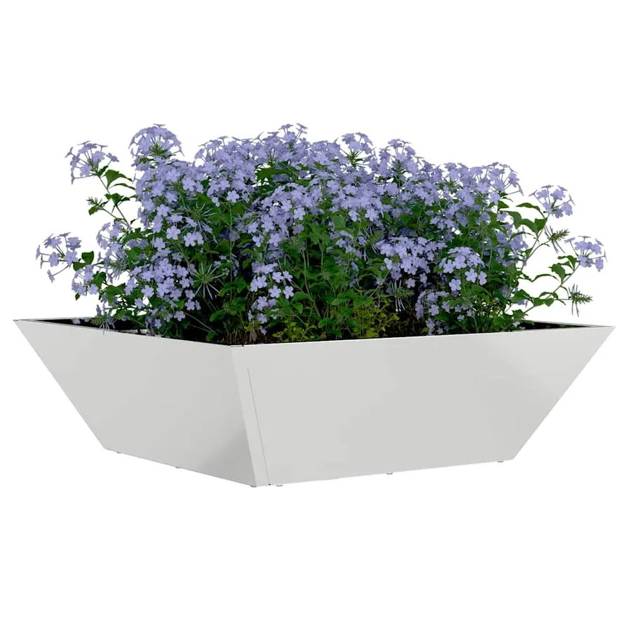 Cache-pot de jardin 5 pc Argent 50 x 50 x 15 cm Acier galvanisé - 3