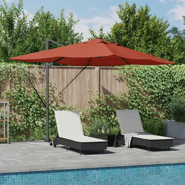 Parasol Terre cuite 352 x 251 x 265 cm Polyester et Aluminium