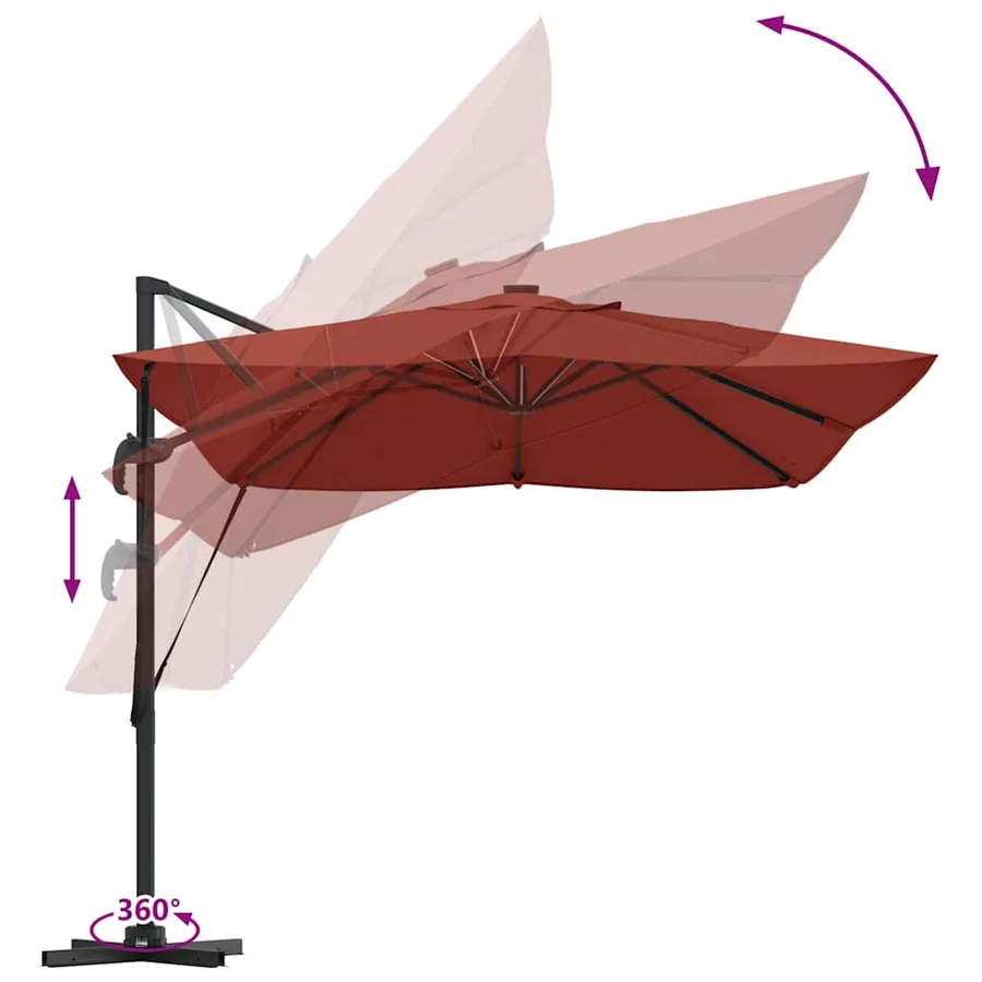 Parasol Terre cuite 352 x 251 x 265 cm Polyester et Aluminium - 13