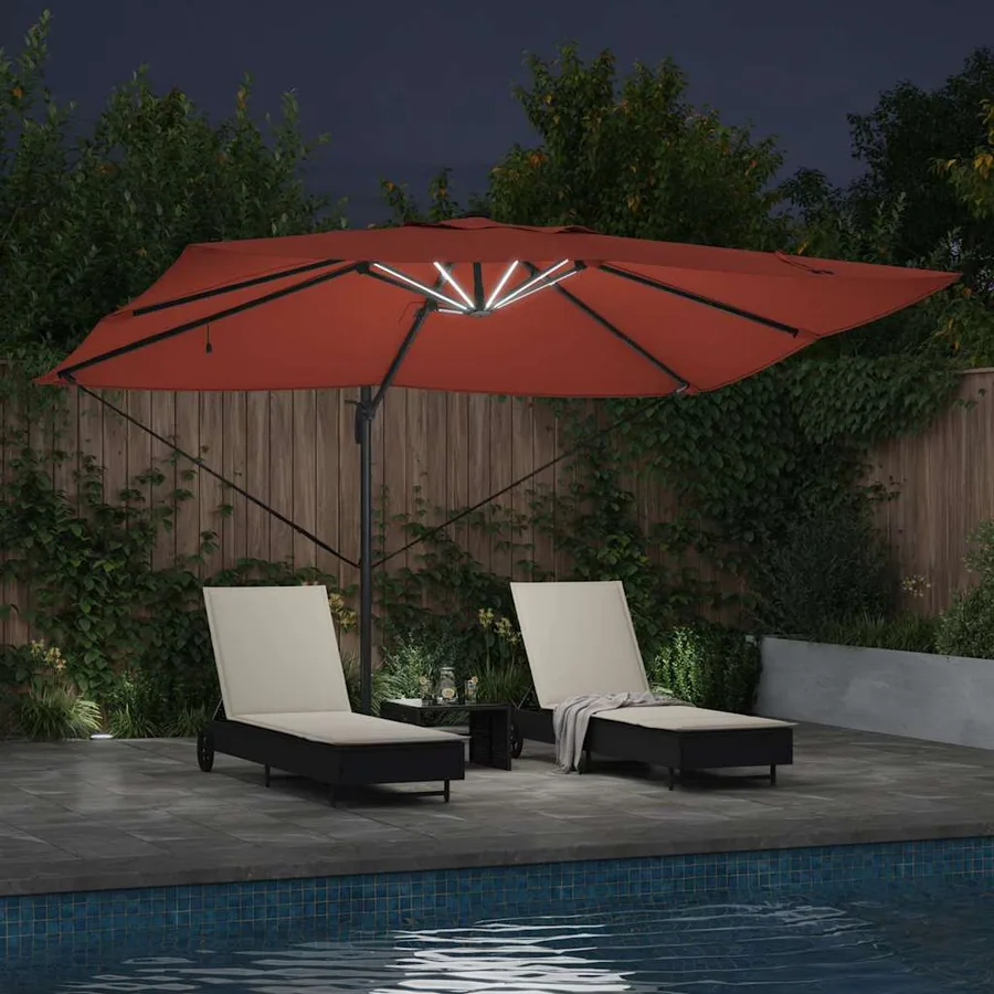 Parasol Terre cuite 352 x 251 x 265 cm Polyester et Aluminium - 4