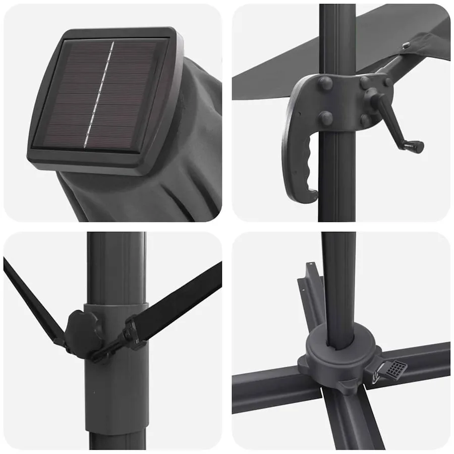 Parasol Anthracite 352 x 251 x 265 cm Polyester et Aluminium - 10