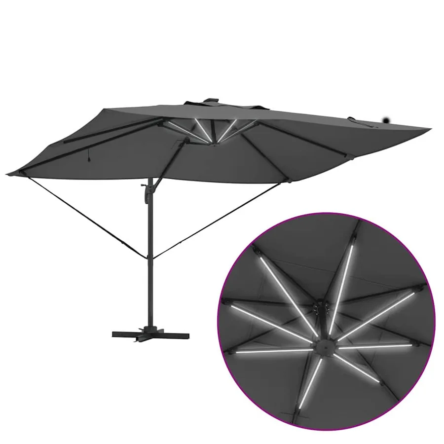 Parasol Anthracite 352 x 251 x 265 cm Polyester et Aluminium - 12