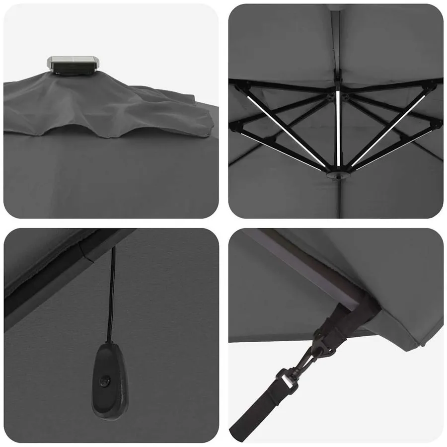 Parasol Anthracite 352 x 251 x 265 cm Polyester et Aluminium - 9