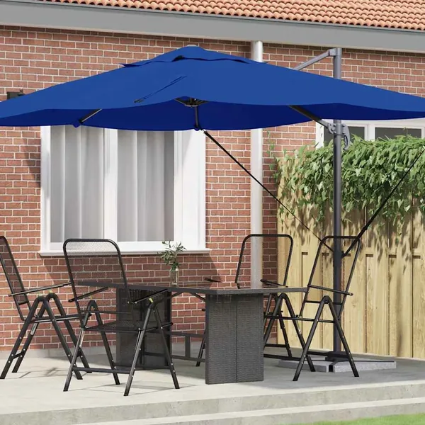 Parasol 351 x 250 x 260 cm Polyester et Aluminium Azur