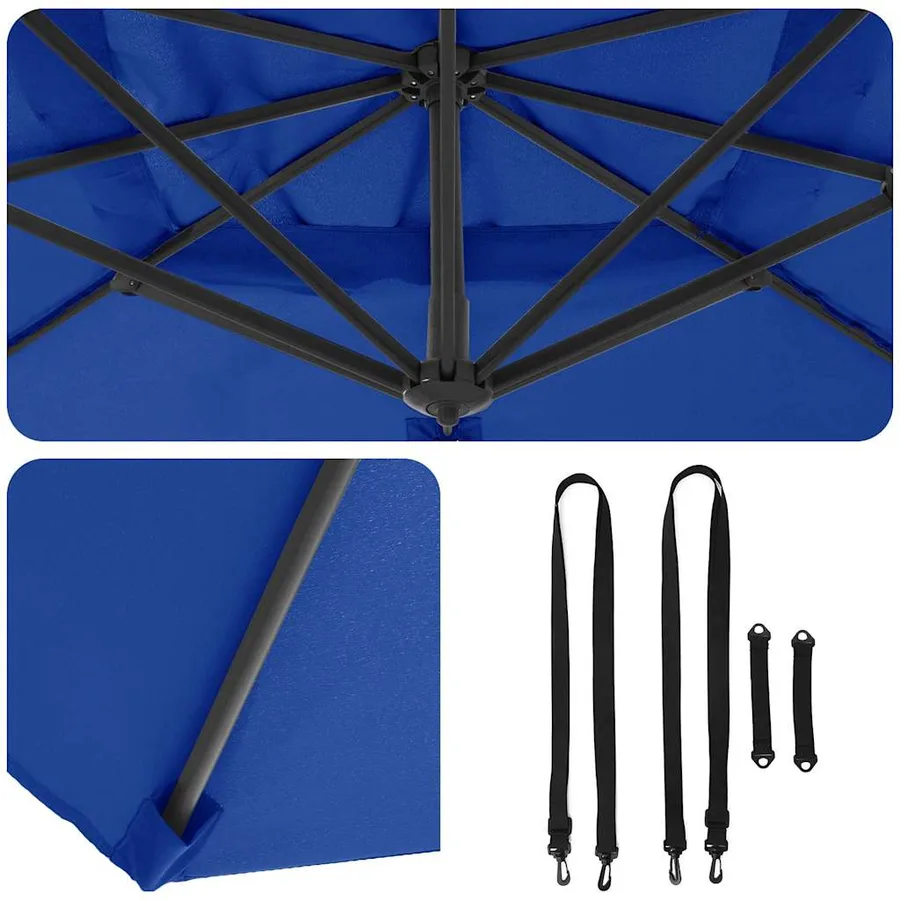 Parasol 351 x 250 x 260 cm Polyester et Aluminium Azur - 8