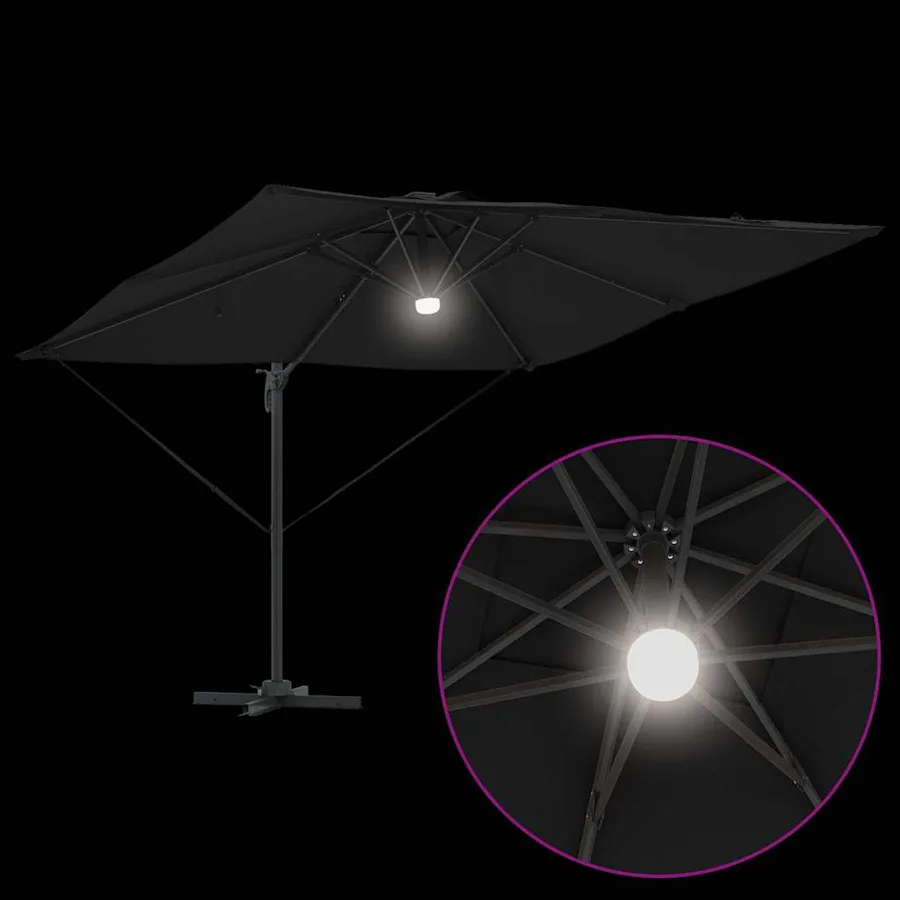 Parasol Roma Noir 286 x 284 x 270 cm Aluminium et polyester - 11