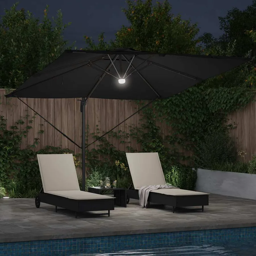 Parasol Roma Noir 286 x 284 x 270 cm Aluminium et polyester - 4
