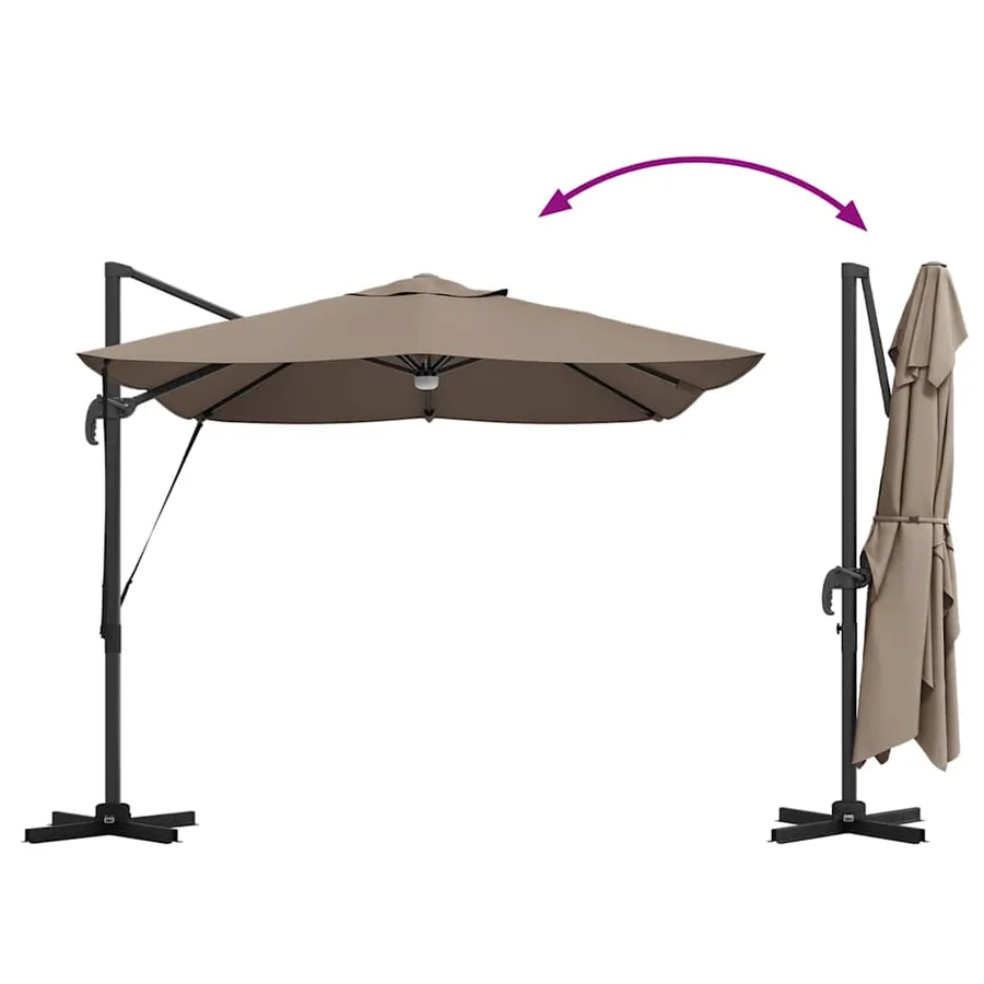 Parasol Taupe 351 x 250 x 253 cm Polyester et Aluminium - 14