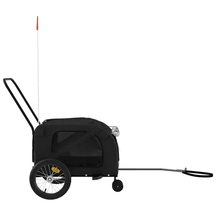 Remorque pour vélo pour animaux de compagnie en tissu Oxford noir et fer - 6