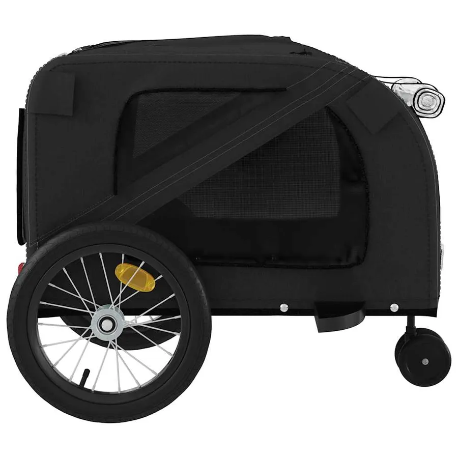 Remorque pour vélo pour animaux de compagnie en tissu Oxford noir et fer - 7