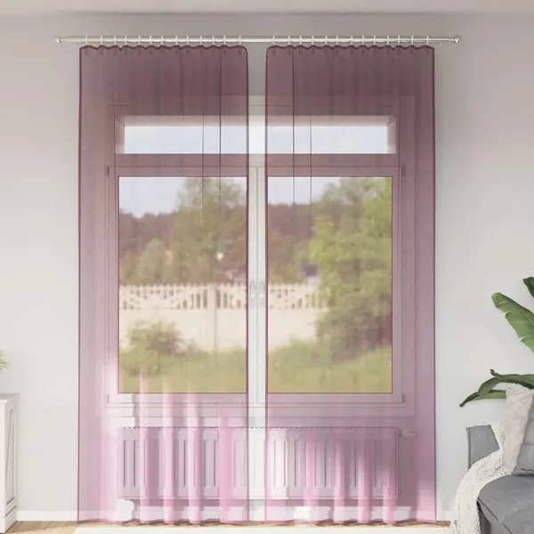 Rideaux en voile à œillets (2 pcs) violets