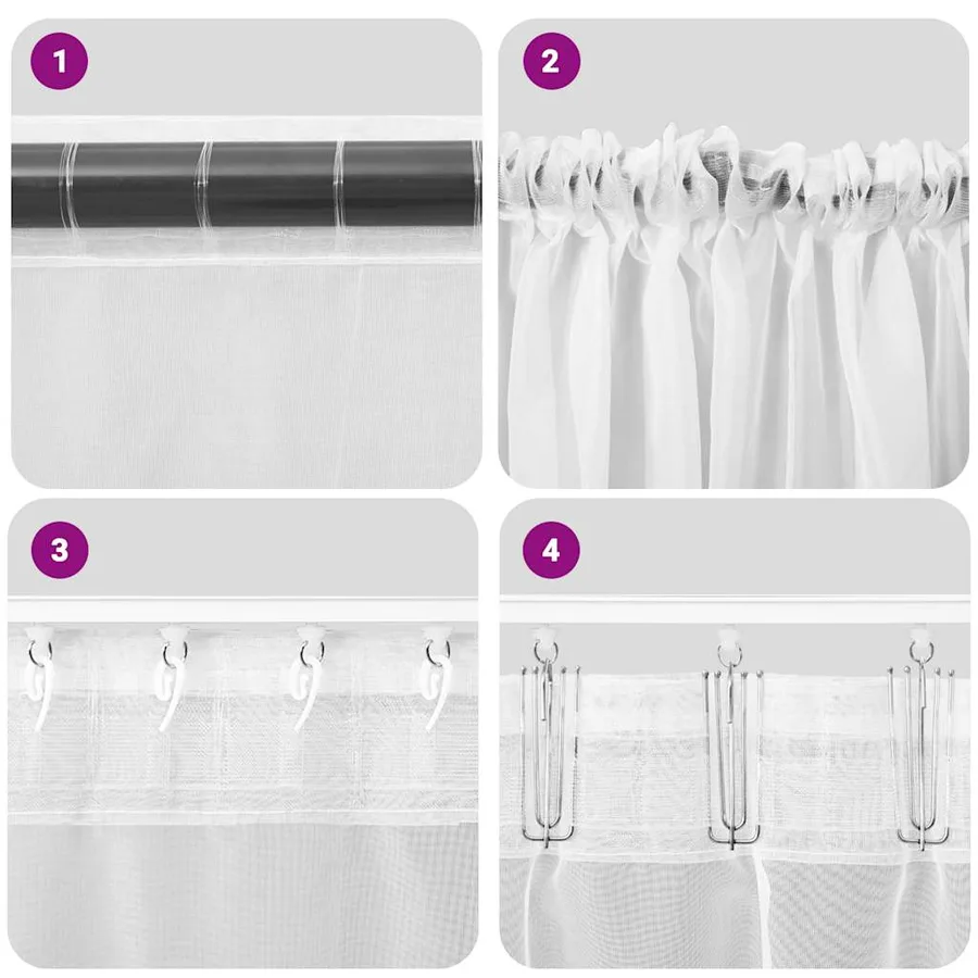 Rideaux en voile à œillets (2 pcs) violets - 7