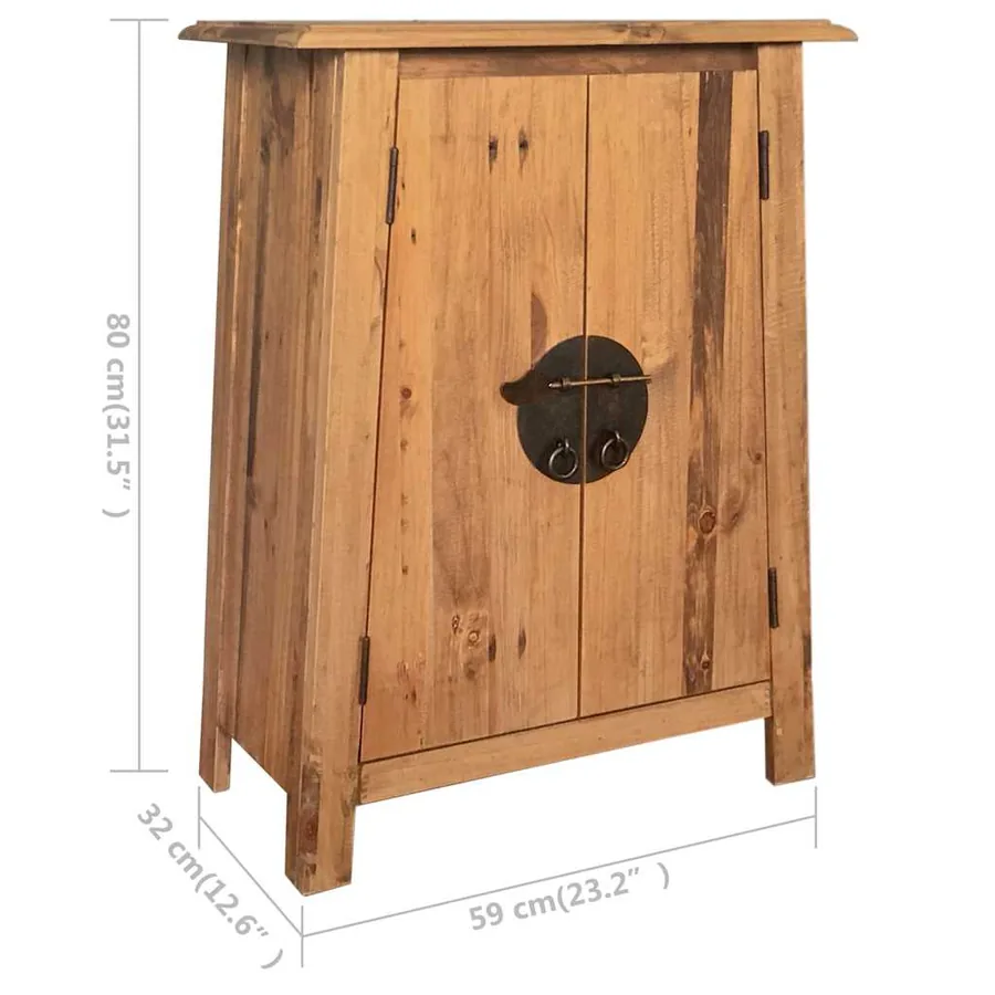 Armoire latérale de salle de bain Pin massif 59x32x80 cm - 10
