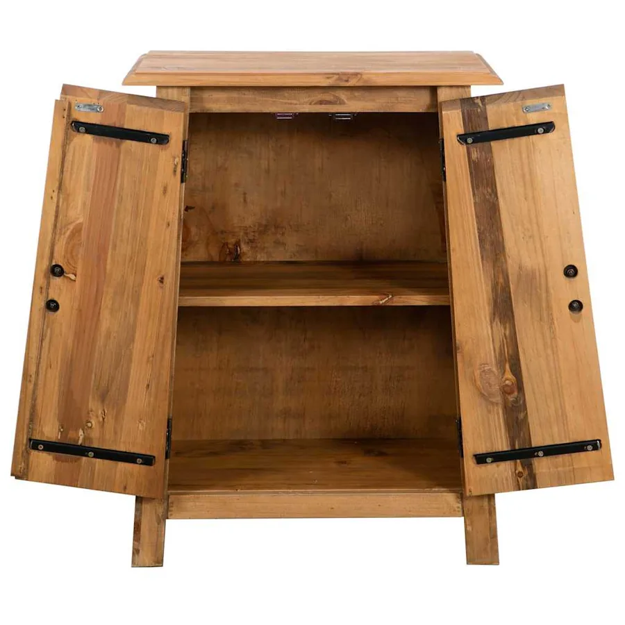 Armoire latérale de salle de bain Pin massif 59x32x80 cm - 5