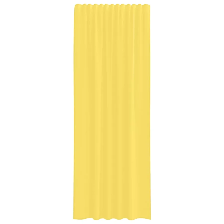 Rideaux en voile avec passe-tringles 2 pcs jaune - 4