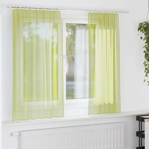Rideaux en voile à œillets 2 pcs vert pomme