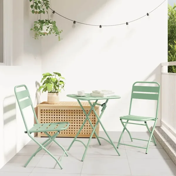 Ensemble bistrot 3 pcs Vert Acier