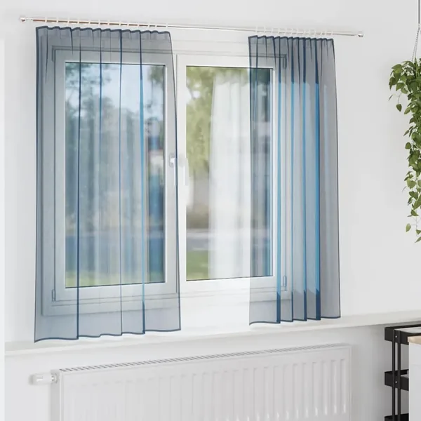 Rideaux en voile avec passe-tringles 2 pcs bleu royal