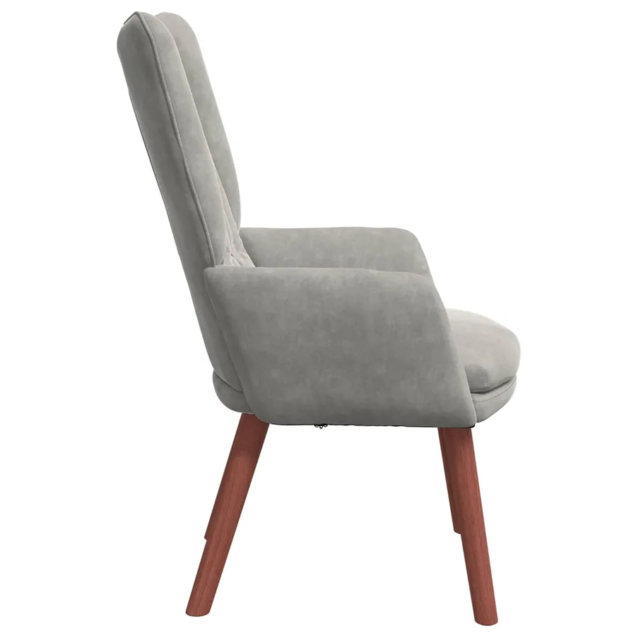 fauteuil Gris clair 63 x 67 x 94 cm Velours - 5