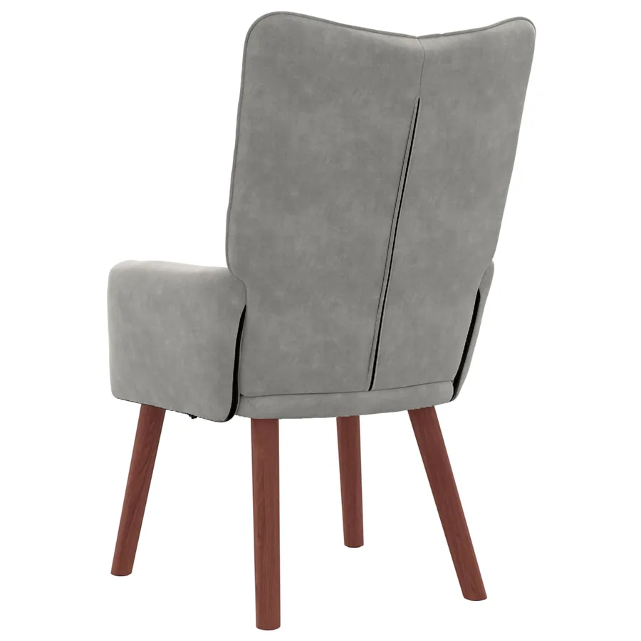 fauteuil Gris clair 63 x 67 x 94 cm Velours - 6