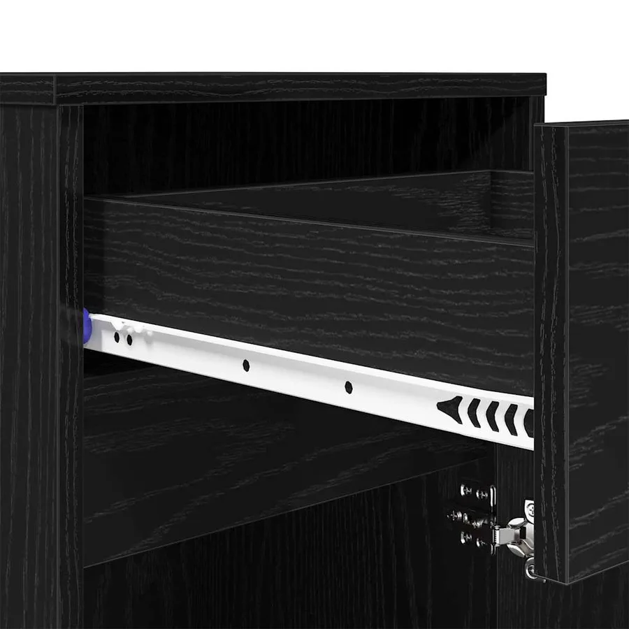 Armoire de chevet LED 2 pcs Chêne noir 38 x 34 x 61 cm - 11
