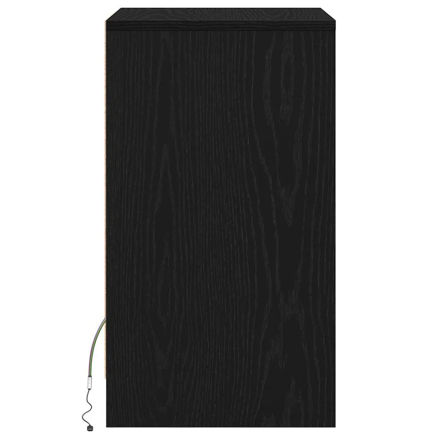 Armoire de chevet LED 2 pcs Chêne noir 38 x 34 x 61 cm - 7