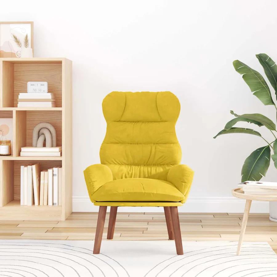fauteuil Jaune 69 x 74 x 93 cm Velours - 3