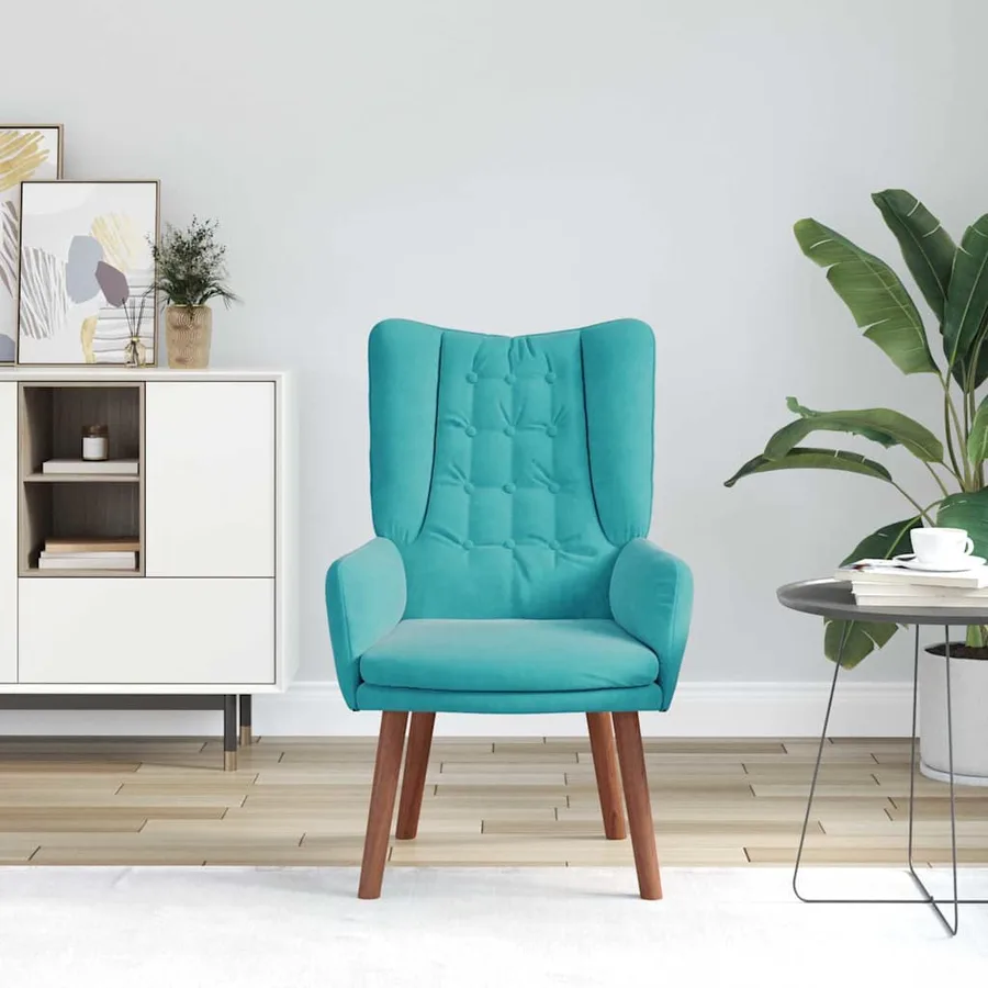 fauteuil Turquoise 63 x 67 x 94 cm Velours - 3