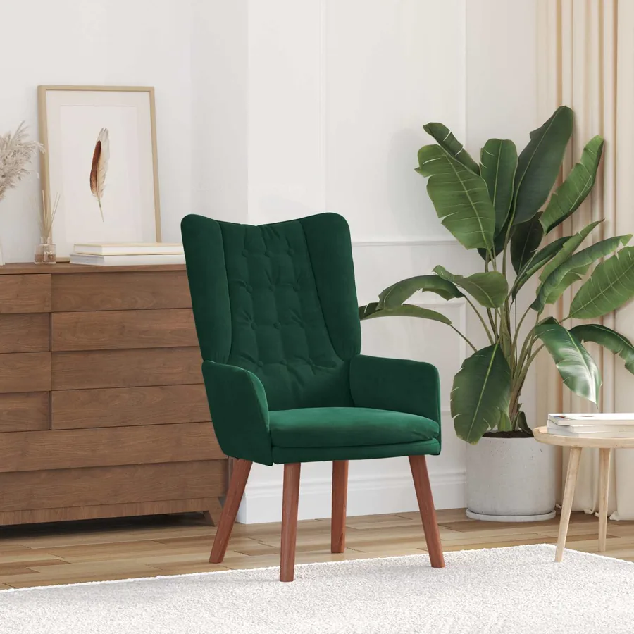 fauteuil Vert foncé 63 x 67 x 94 cm Velours
