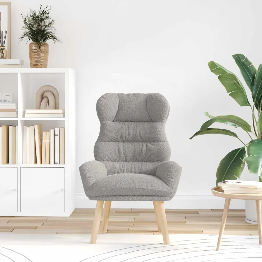 fauteuil Gris clair 69 x 74 x 93 cm Tissu Sherpa