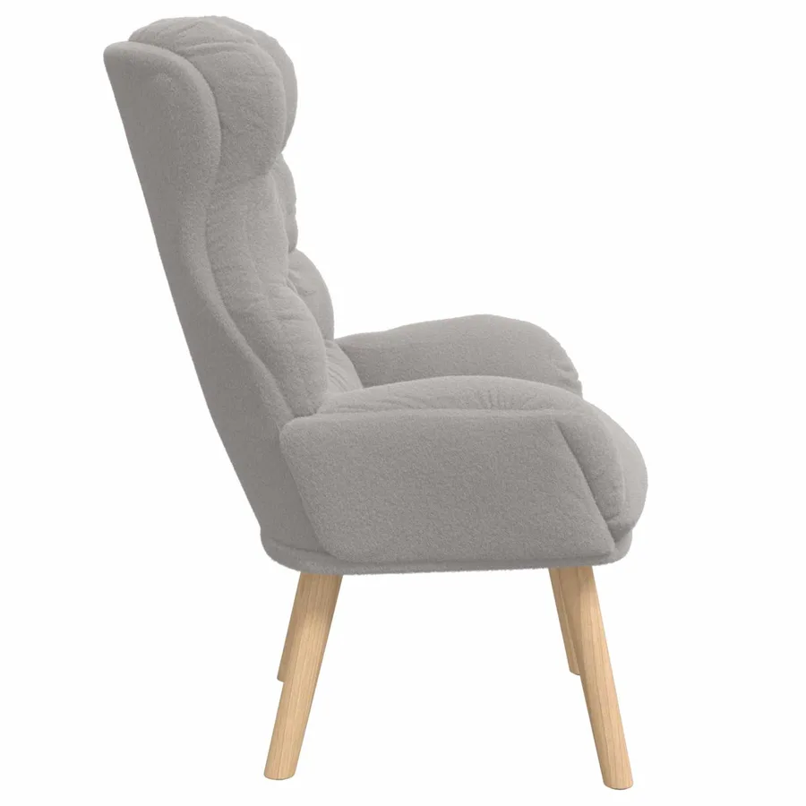fauteuil Gris clair 69 x 74 x 93 cm Tissu Sherpa - 4