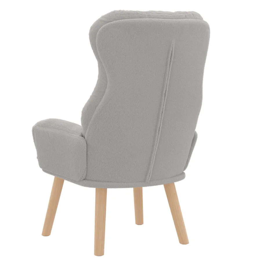 fauteuil Gris clair 69 x 74 x 93 cm Tissu Sherpa - 5