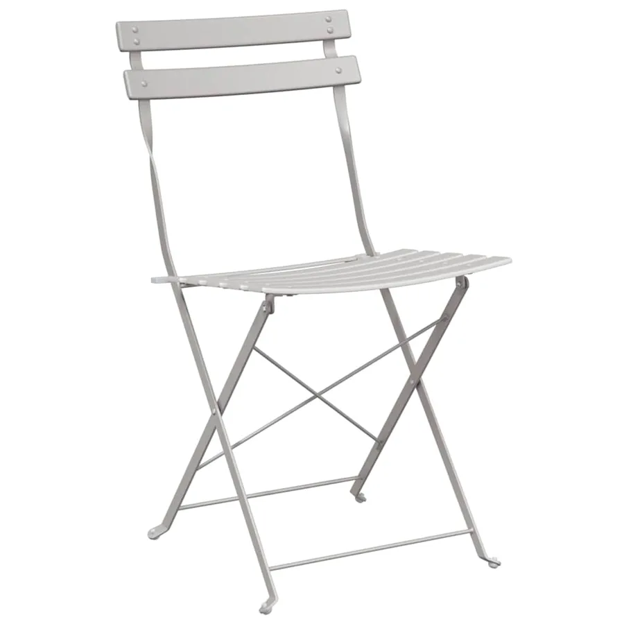 Ensemble bistro pliant 3 pcs Beige Acier - 5