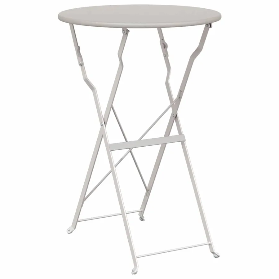 Ensemble bistro pliant 3 pcs Beige Acier - 6