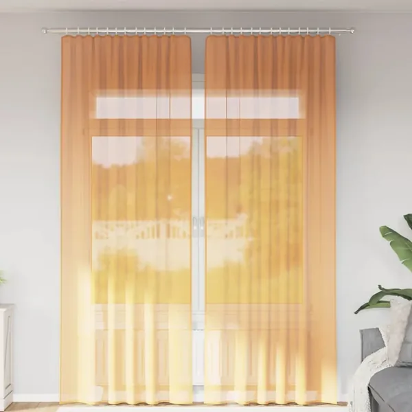 Rideaux en voile à œillets 2 pcs orange