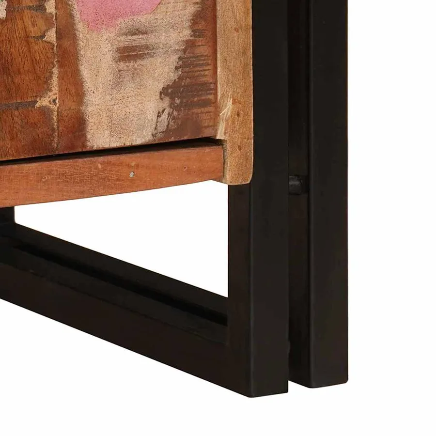 Cabinet de chevet Multicolore Bois massif recyclé - 12