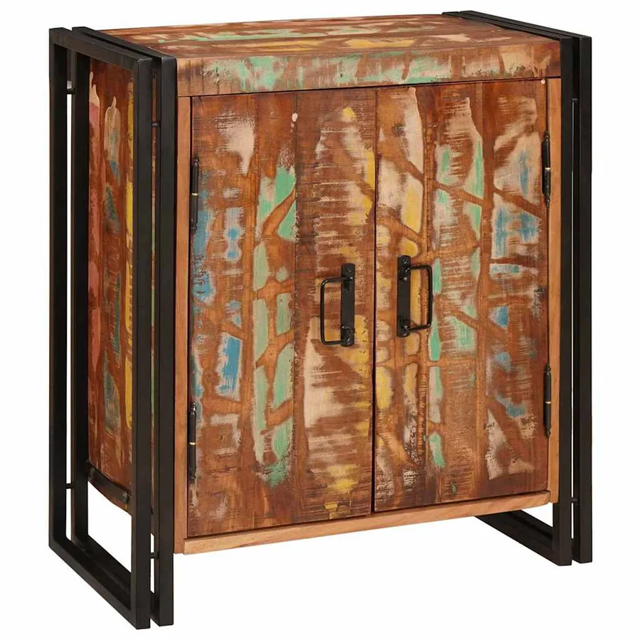 Cabinet de chevet Multicolore Bois massif recyclé - 2