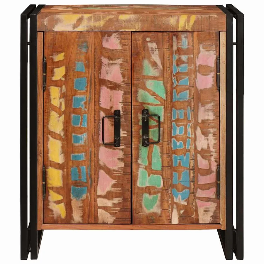 Cabinet de chevet Multicolore Bois massif recyclé - 5