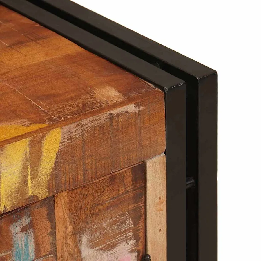 Cabinet de chevet Multicolore Bois massif recyclé - 9