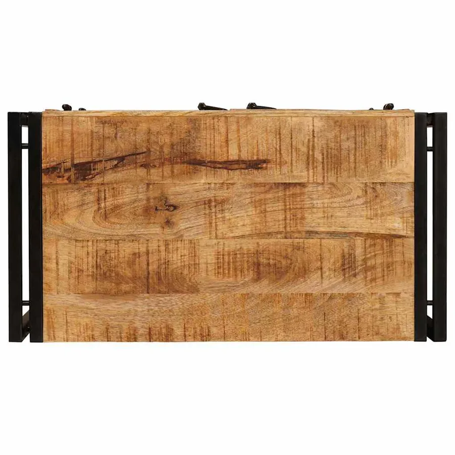 Cabinet de chevet Marron Bois de mangue brut massif - 8