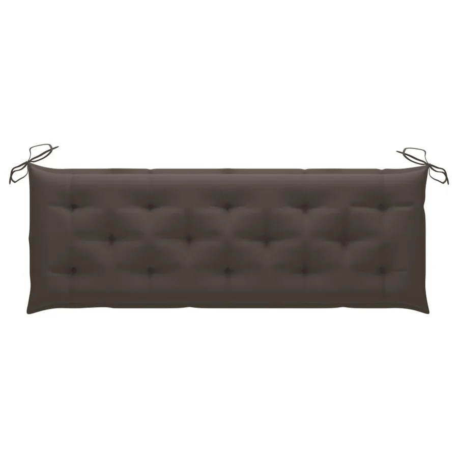 Banc de jardin avec coussin taupe 150 cm Bois de teck massif - 6