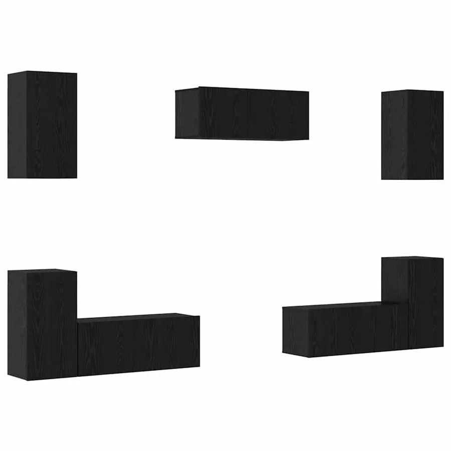 Ensemble meuble TV 7 pcs Chêne noir Bois d'ingénierie - 2