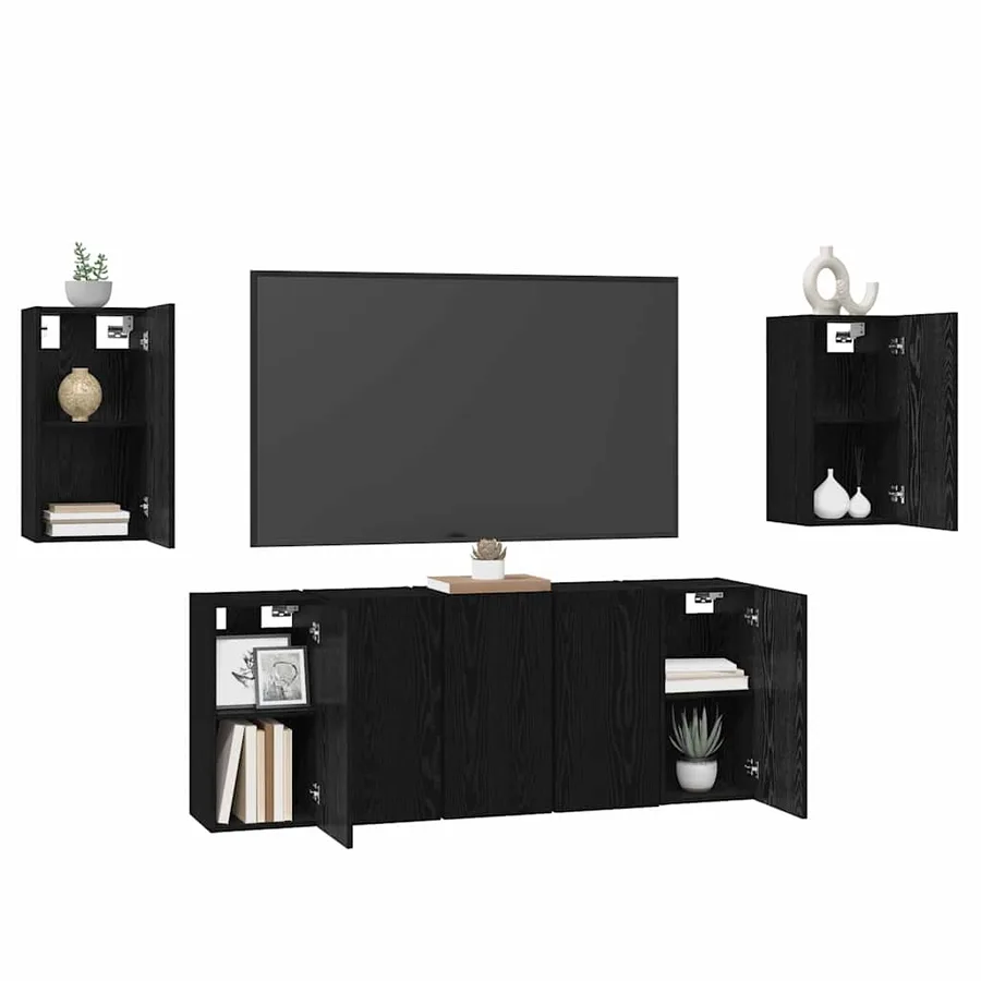 Ensemble meuble TV 7 pcs Chêne noir 30,5 x 30 x 60 cm - 3