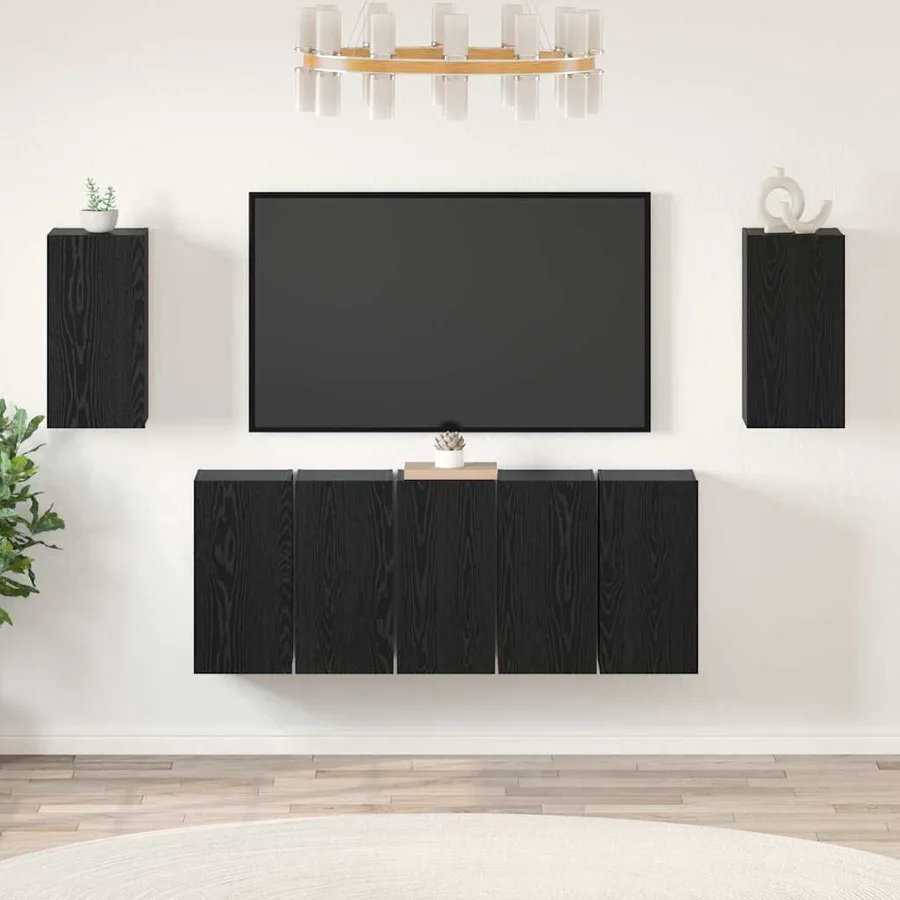 Ensemble meuble TV 7 pcs Chêne noir 30,5 x 30 x 60 cm - 4