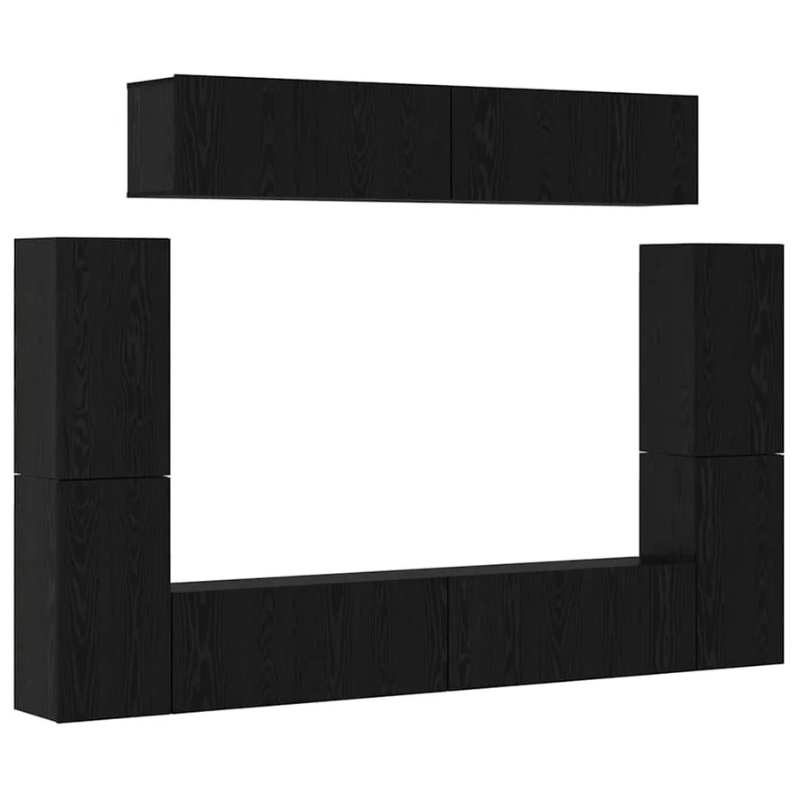 Ensemble meuble TV 8 pcs Chêne noir Bois d'ingénierie - 2