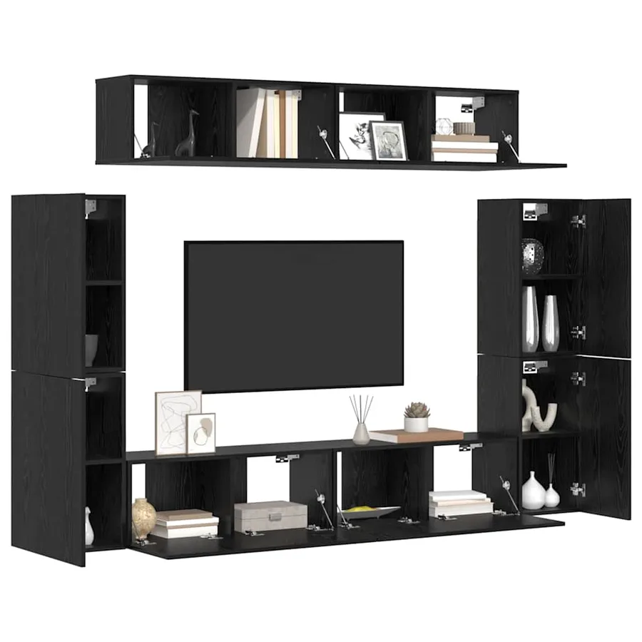 Ensemble meuble TV 8 pcs Chêne noir Bois d'ingénierie - 3