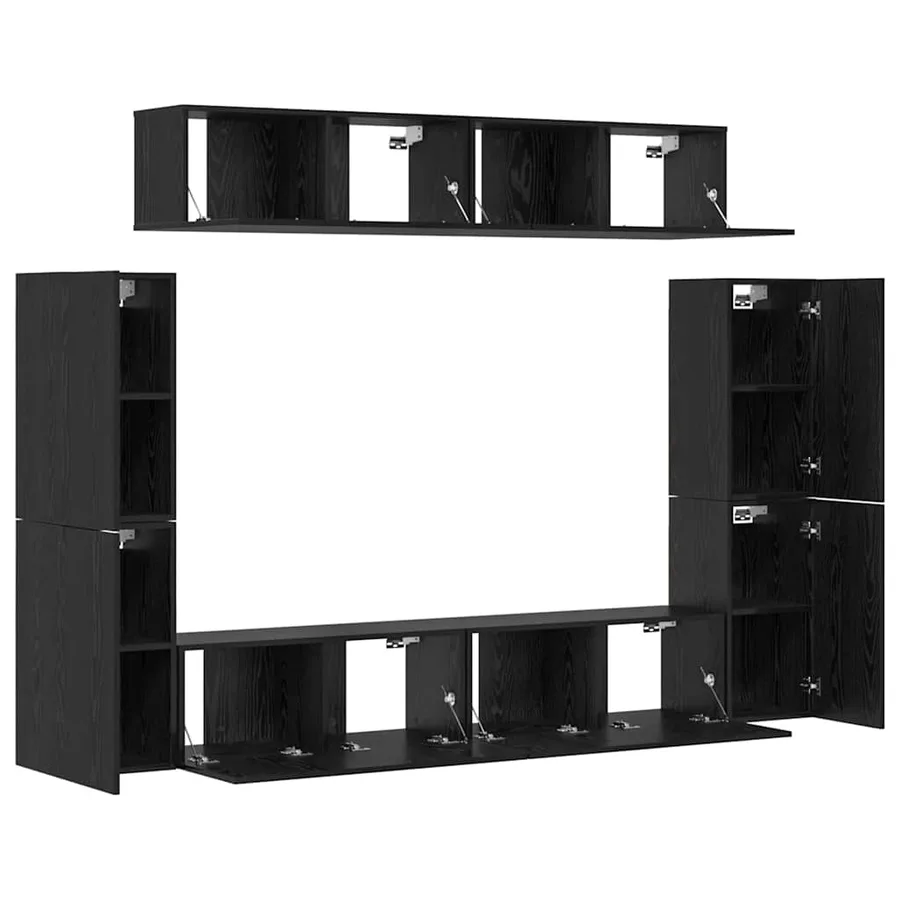 Ensemble meuble TV 8 pcs Chêne noir Bois d'ingénierie - 7