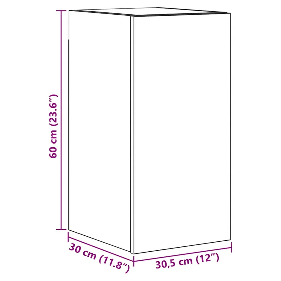 Meuble TV mural 3 pcs 100 x 30 x 30 cm Chêne noir - 15