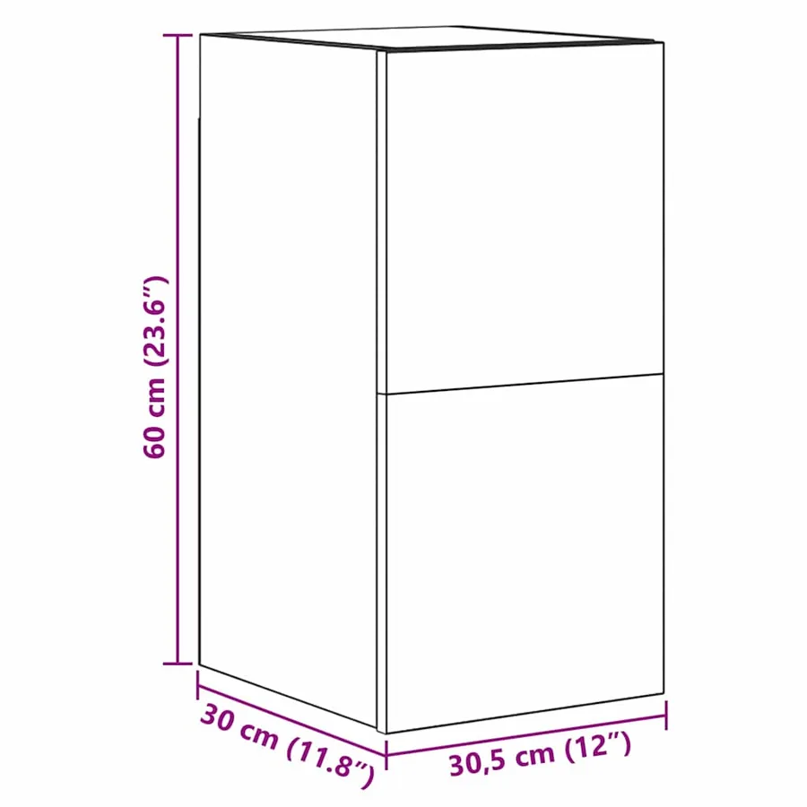 Meuble TV mural 3 pcs 100 x 30 x 30 cm Chêne noir - 16